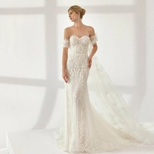 Mermaid Sexy Wedding Dresses Strapless Off The Shoulder Lace Appliques Bridal