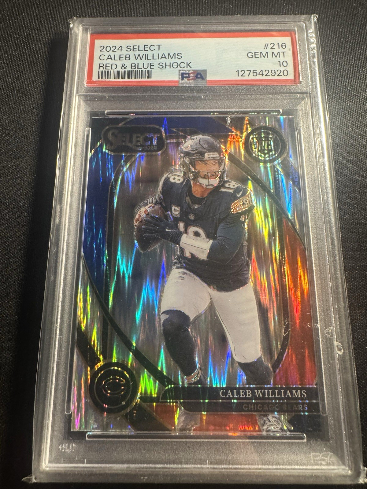 Caleb Williams Panini Select #216 Red & Blue Shock