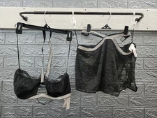 NEW Victoria's Secret Shine Strap Halter Bralette & Mini Skirt - Black Sz US LG