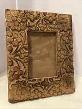 Carved Wood Ornate Picture Photo Frame Wide Margin Fits 4 X 6 Inch Photo