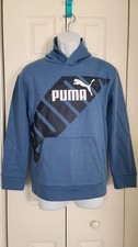 PUMA NWT Boy's Blue Horizon Hoodie Sweatshirt Kangaroo Pocket L New