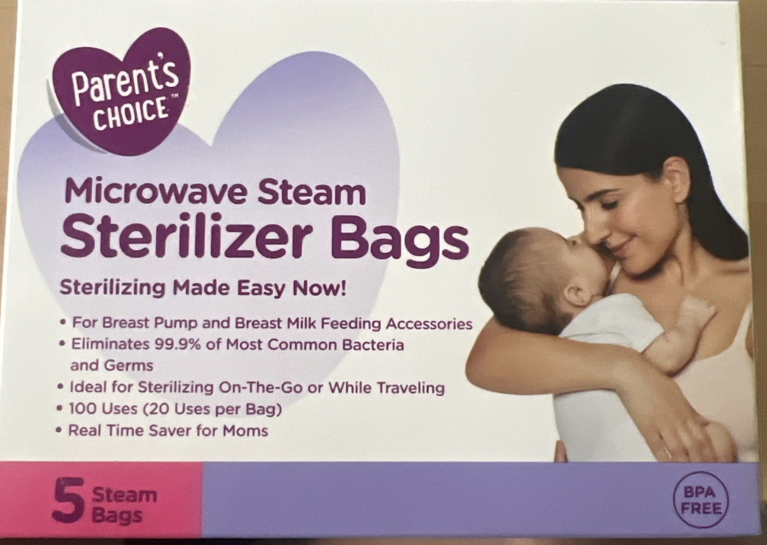 Parent&rsquo;s Choice Microwave Steam Sterilizer Bags &ndash; 5 Coun
