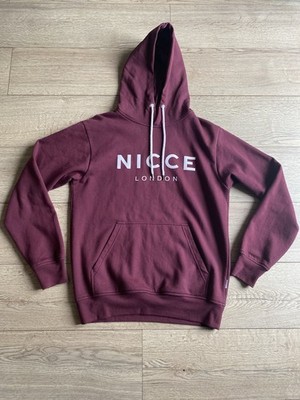 Nicce London Men's Maroon Big Logo Hoodie Size Medium 40 ''