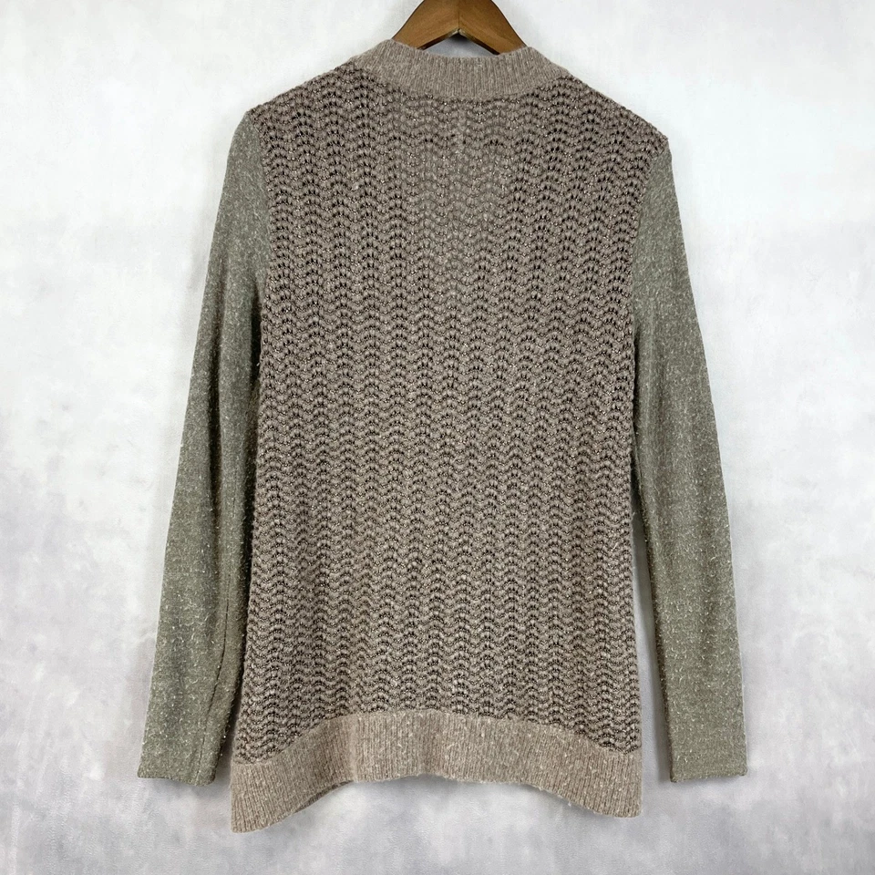 Cardigã feminino Free People suéter médio mínimo aconchegante texturizado neutro indie - Imagem 4 de 4