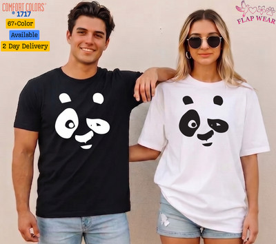 Unisex Cute Winking Panda Face T-Shirt - Minimalist Giant Panda Bear Graphic Tee