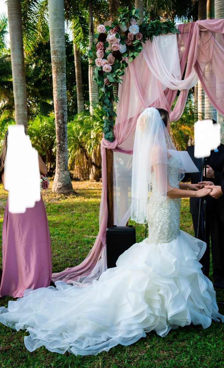 knee length dresses for ladies Mermaid Swarovski Plus Size Wedding Gown – D&D Clothing main image 1