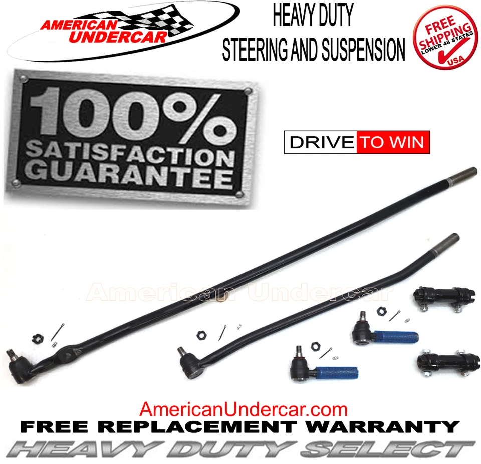 HD Tie Rod Drag Link Sleeve Steering Kit fits Ford F350 4x4 1988 - 1997 - Image 2 of 4