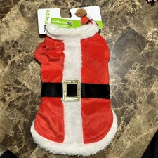 Pet shoppe SANTA Clause Dog Puppy Holiday Costume XS-S Fits Dogs/Cats 12-19lb