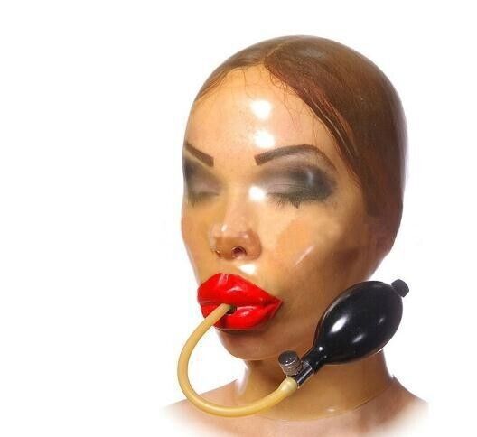 Transparent Latex Gummi Rubber Hood Experience Suffocation Rubber Mask Sex Women