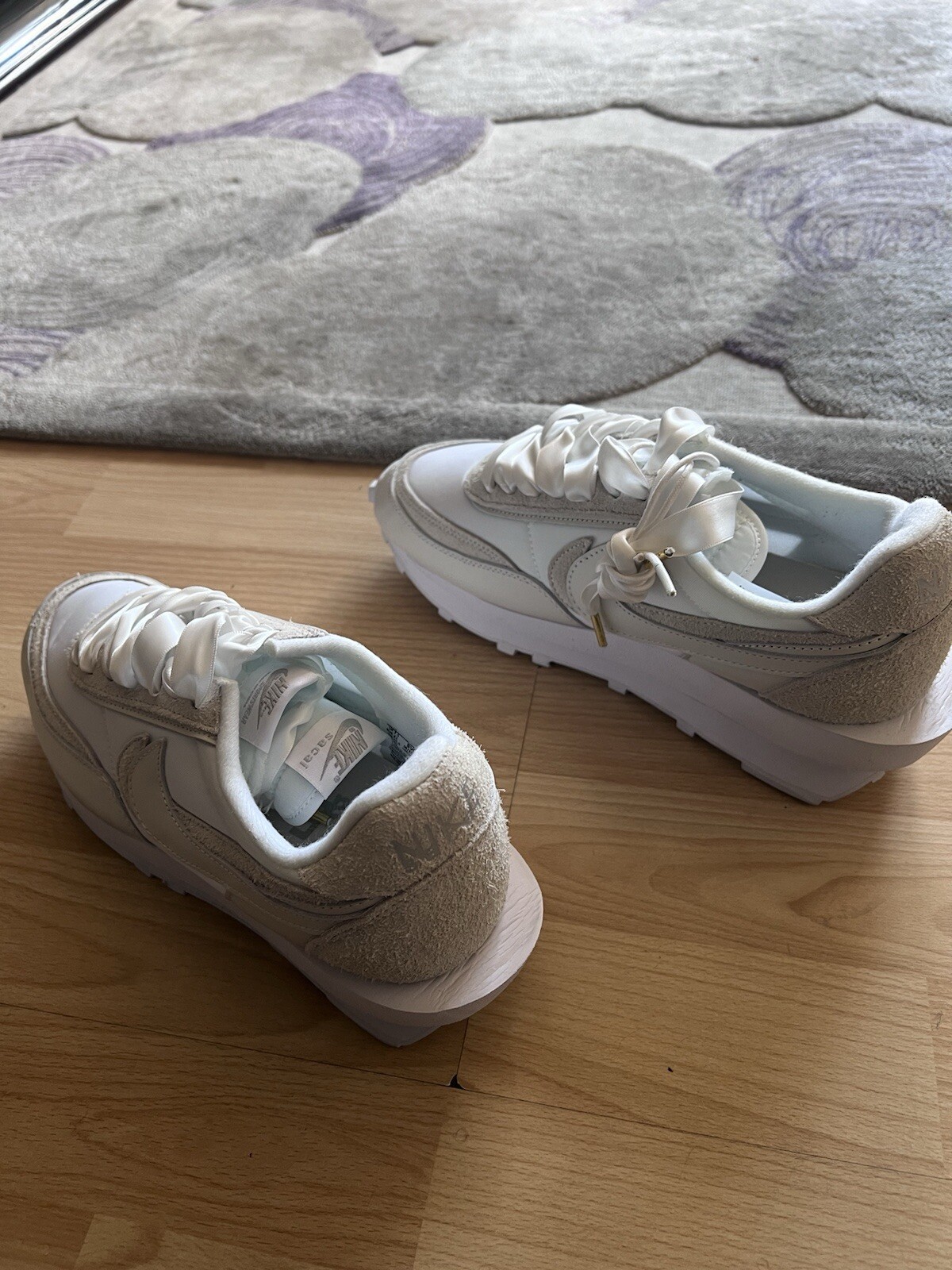 SACAI X NIKE Taglia 7 5 Nike sacai x LDWaffle nylon bianco