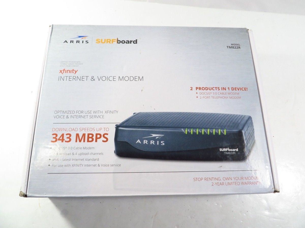 ARRIS Surfboard DOCSIS 3.0 Internet &amp; Voice Modem Certified for 