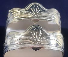 New Western Cowboy Boot Tip Rand Wide Square Toe Engraved Silver -Pair / Set