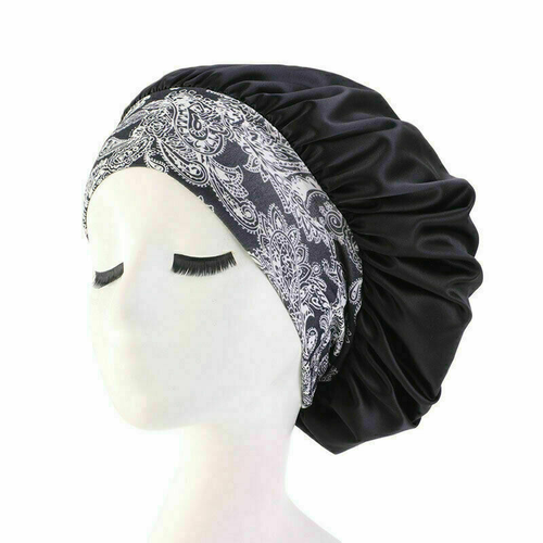 Cappello copricapo fascia elastica copricapo copricapo fascia elastica in raso di seta per dormire notte cura capelli A - Foto 8 di 38