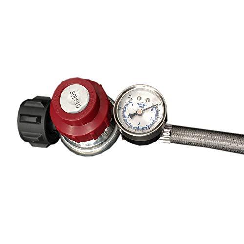 30 PSI Adjustable Regulator with Stainless Braided Two Way Splitter Hose for - Picture 3 of 5