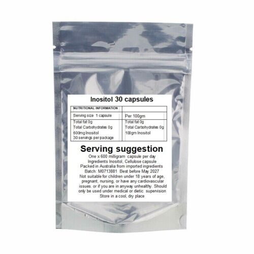 INOSITOL 600mg x 30 VEGGIE CAPSULES 100% PURE POWDER vit B8 - Picture 2 of 2