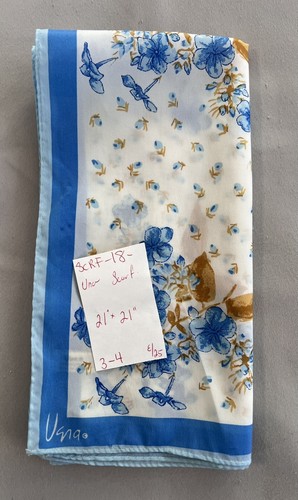 Vintage Uana Quadratischer Schal Damen Einheitsgröße Blumenmuster Mehrfarbig 21”x21” - Bild 5 von 5