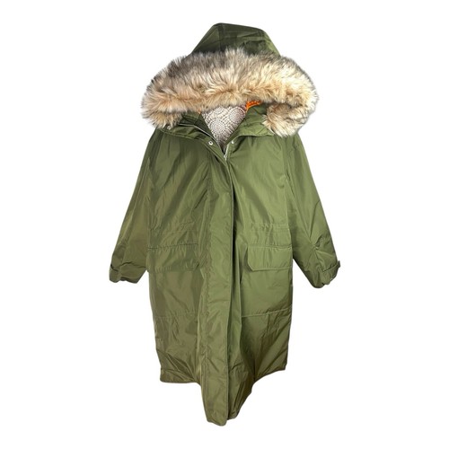 River Island Plus Khaki Green Padded Puffer Jacket Hooded Women’s UK Size 22 - Picture 2 of 12