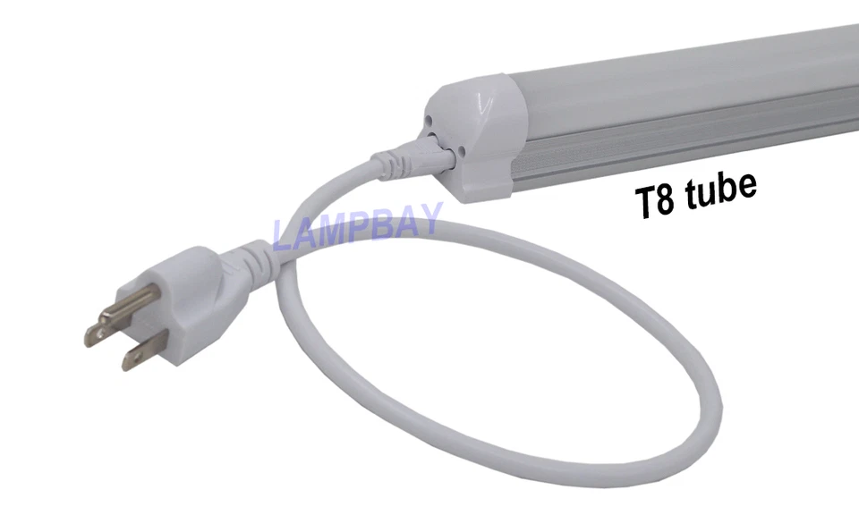 LED T5 T8 Integrated Tube Cable US Plugs 50cm 100cm 200cm Wire 3 Pin Power Cords - Image 4 of 4