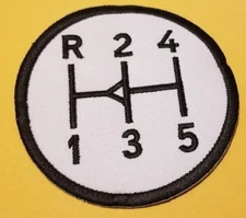 5 Speed Shift Embroidered Patch approx 3.25"