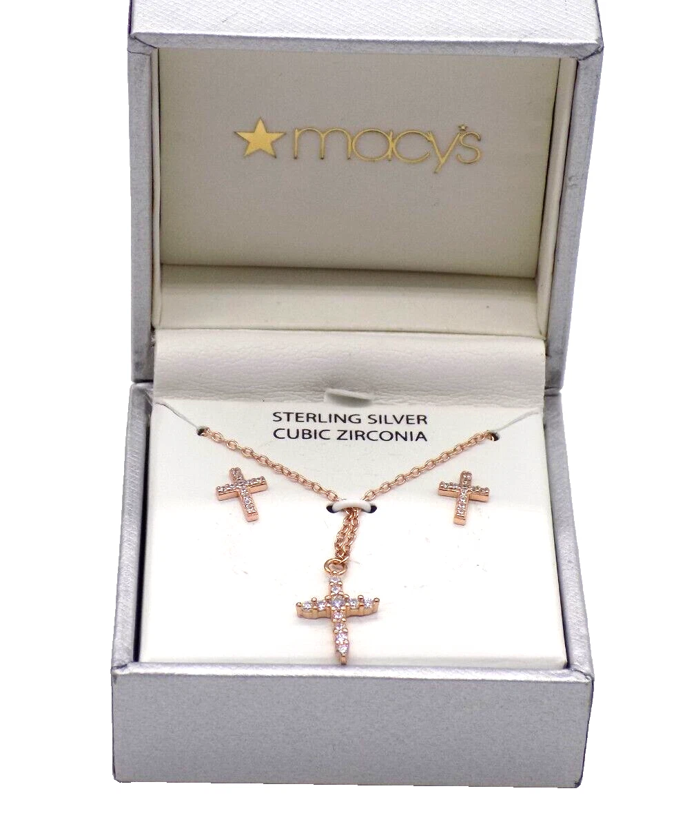Macys silver 2024 cross necklace