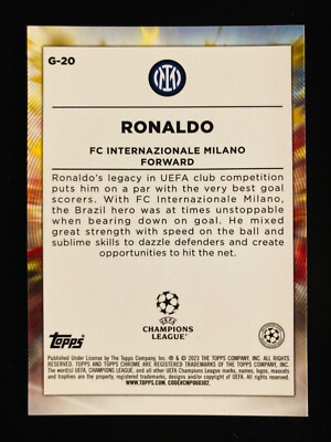 2022-23 Topps Chrome Golazo Ronaldo Inter Milan SP Gold Lava 