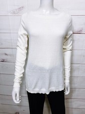 Ann Taylor Womens Sweater Size M White Long Sleeve Pullover Top