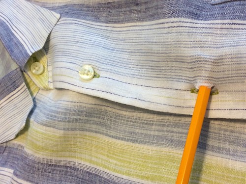 TOMMY BAHAMA Button Shirt Mens Large Multi Color Linen Striped Longs Sleeve Blue - Picture 7 of 11