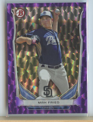2014 Bowman Draft Top Prospects Purple Ice #TP8 MAX FRIED RC SER# 53/99 Padres