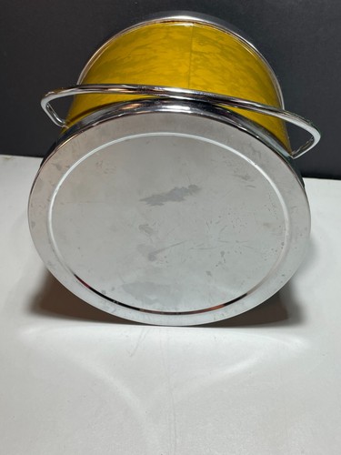 Mid Century Metal Ice Bucket with Silver Coat of Arms Emblem Vintage Pre-owned - Picture 7 of 8