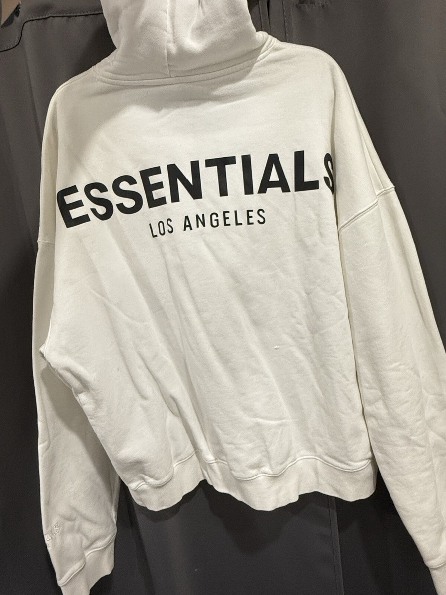 Fear Of God Essentials Los Angeles 3M Pullover Hoodie White XL | eBay