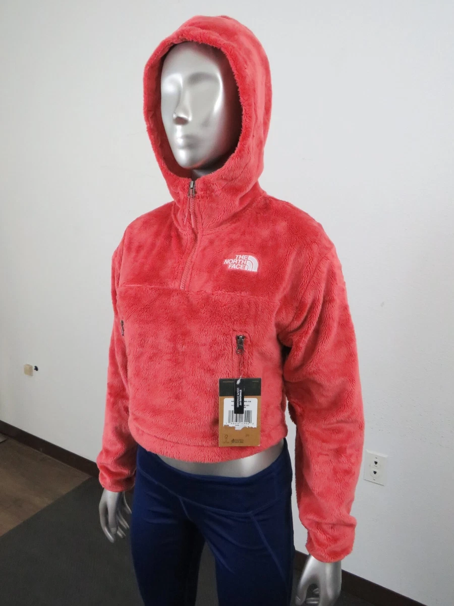 NWT Womens The North Face Osito 1/4 Quarter Zip Crop Hoodie Fleece Jacket - Rose