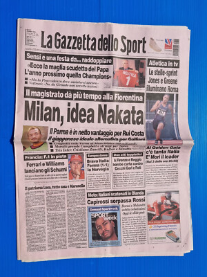 La Gazzetta Dello Sport – 1er Juin 2001 – Pantani, Garzelli, Baronio, Lazio – Journal Vintage