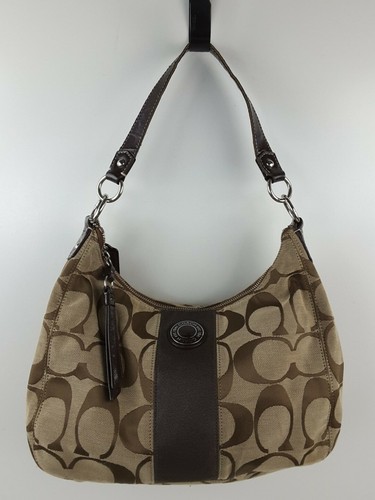 coach signature stripe hobo bag