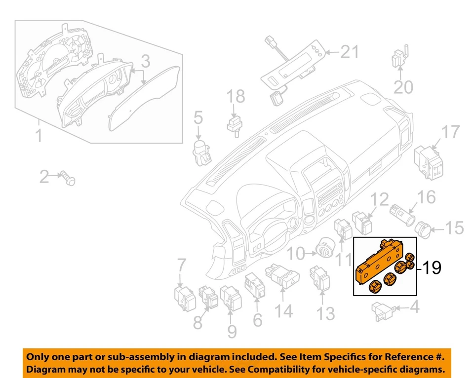 Used A/C Selector Switch fits: 2014 Nissan Titan S Crew Cab Grade A Foto 3 de 4