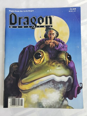 DRAGON MAGAZINE GAME ROLE PLAY BOOK ISSUE # 139 VINTAGE RETRO TSR REFERENCE BOOK