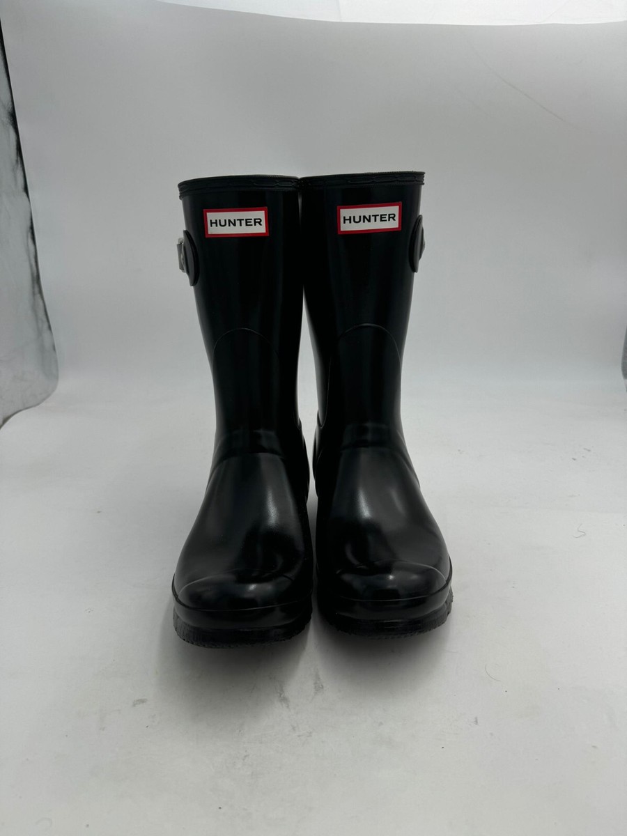 Black Gloss Hunter Short Gloss Wellies Womens Original Short Gloss