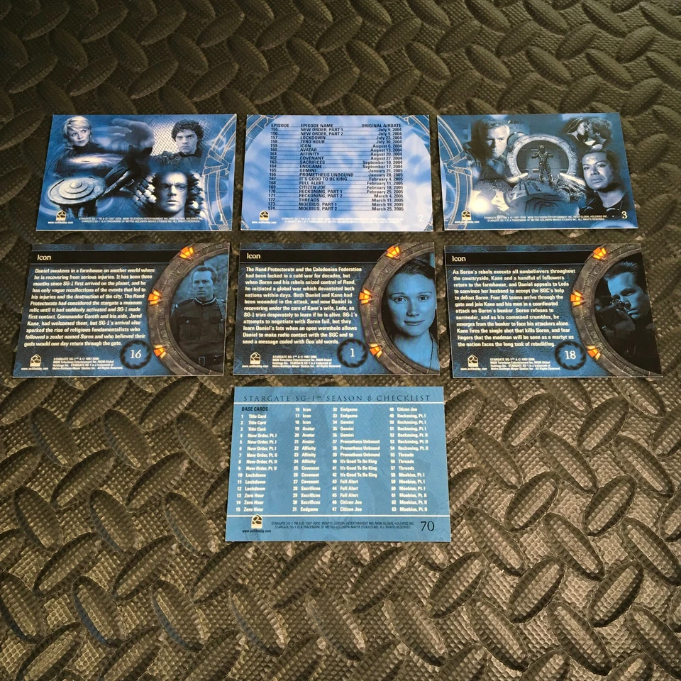 STARGATE SG-1 SEASON 8 72-CARD TV SHOW TRADING CARDS SET 2006 RITTENHOUSE ~L@@K~ - Image 2 of 2