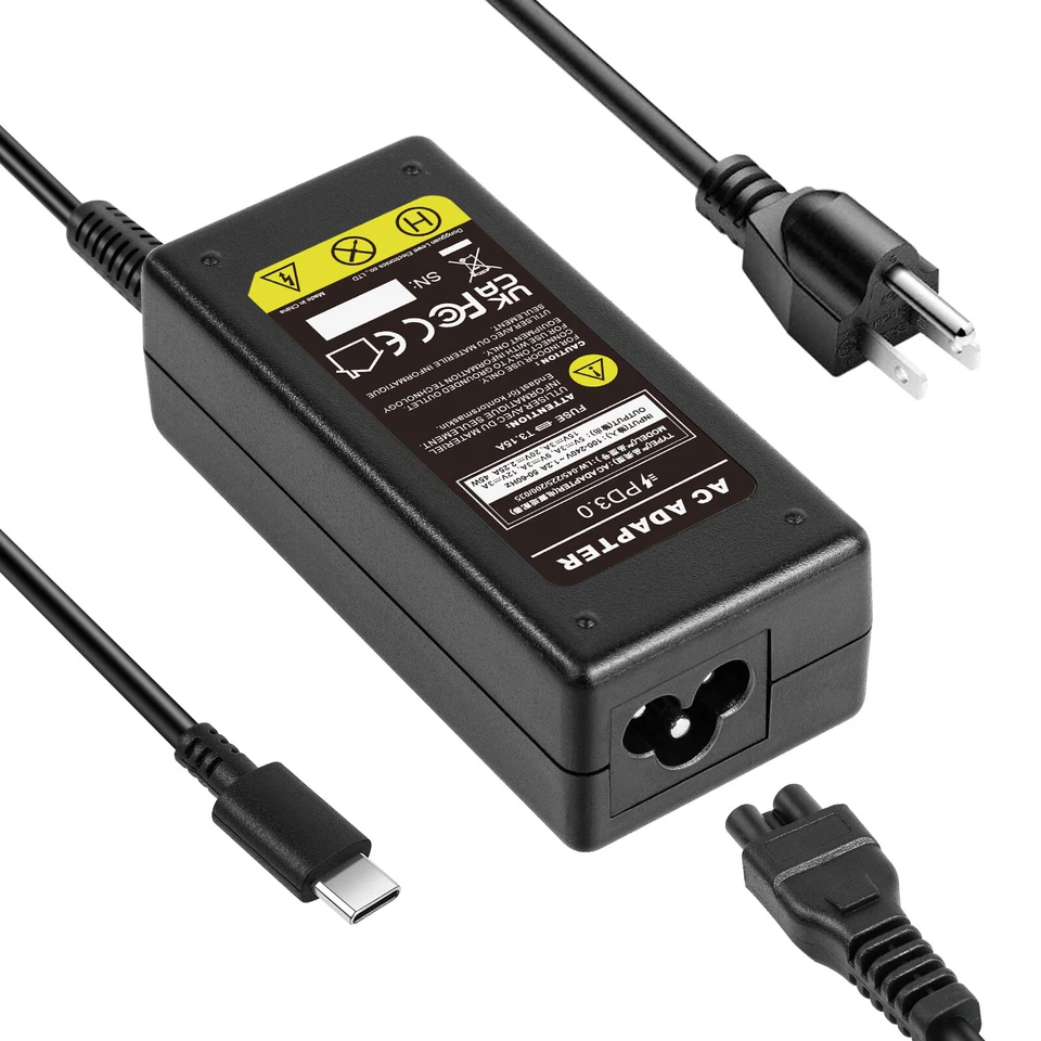 For Acer Chromebook 317 CB317-1H CB317-1HT USB-C Charger AC Adapter Power Cord - Image 2 of 4