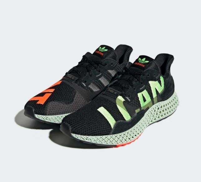 Adidas ZX 4000 4D Black / Yellow / Cyan Running Shoes Mens Adidas ZX 4000 4D Black / Yellow / Cyan Running Shoes Mens