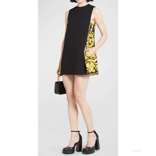 Versace Baroque Paneled Sleeveless Mini Dress