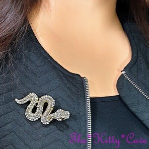 Authentic Sexy Snake Cleopatra Reptile Animal Statement Brooch Pin w/ Swarovski Crystals