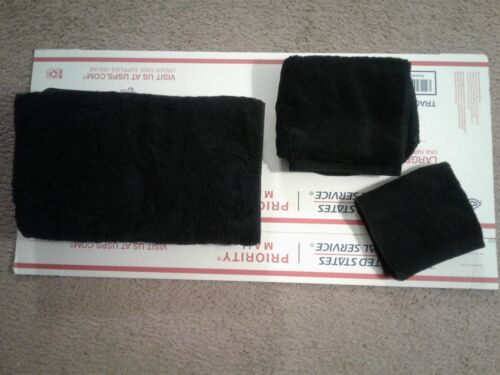 3 Pc- Vintage TOWEL BLACK Bath Hand Face USED MUST see DESCRIPTION * - Picture 1 of 4