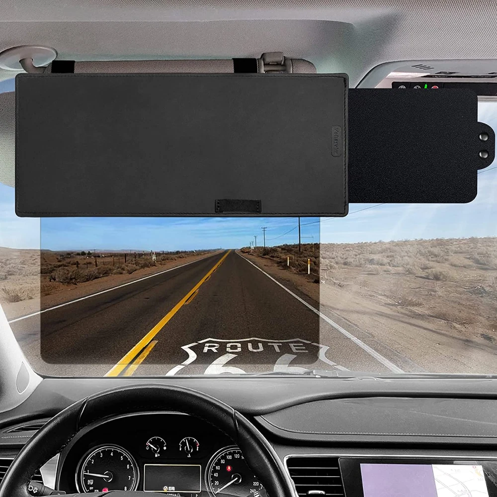 UV400 Anti-Glare Car Sun Visor Extension W/ PC Lens and Side Sunshade  Universal