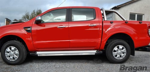 Running Boards For Ford Ranger 2016 - 2023 4x4 Aluminium Side Steps Skirt Tubes - Picture 2 of 8