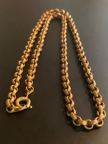 Vintage/Antik Gold Fill? Rolo Kabel Kette Sping Ring Halskette/Anhänger NecWatch 17" 18g - Bild 3 von 20