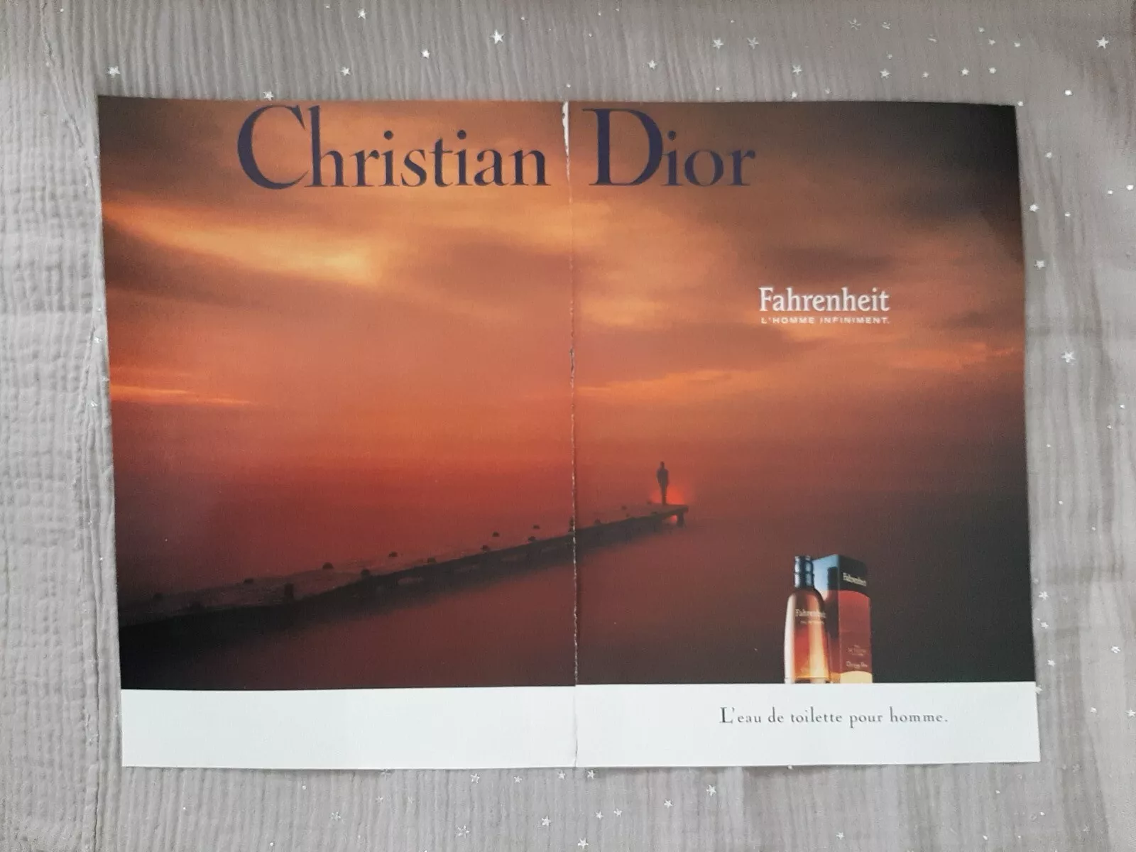 Publicité papier Parfum. Perfume Ad C. Dior Fahrenheit de 1993