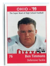 TIM ANDERSON 1999 Big 33 Ohio OH High School card OHIO STATE Buckeyes BILLS DT