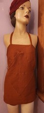 Vintage 1930s Burnt Orange Cotton Knit Bathing Swim Suit