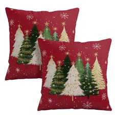 Wnoesat Red Christmas Tree  Snowflake Pillow Covers 20x20 Set of 2 Xmas Decor