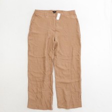 J. Crew Womens Drapey Cupro-blend Trouser Camel Tan Straight Leg Pants Sz 18 NEW